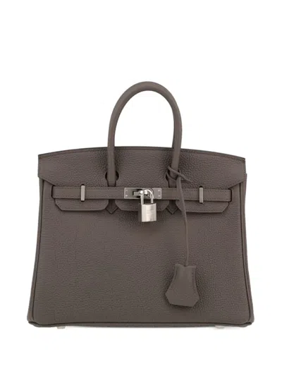 Pre-owned Hermes Birkin 25 Tote Bag In Grey