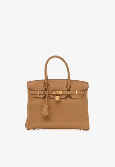 Hermes Birkin 30 3 In 1 Bag In Biscuit Togo, Swift, And Canvas With Gold Hardware