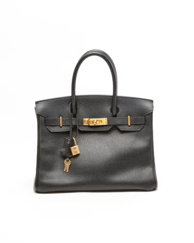 Pre-owned Hermes Hermès Birkin 30 Ardennes Bag In Black