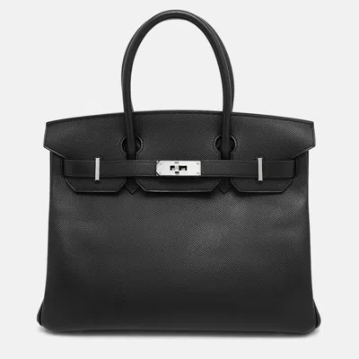 Pre-owned Hermes Birkin 30 Black Epsom Tote Bag