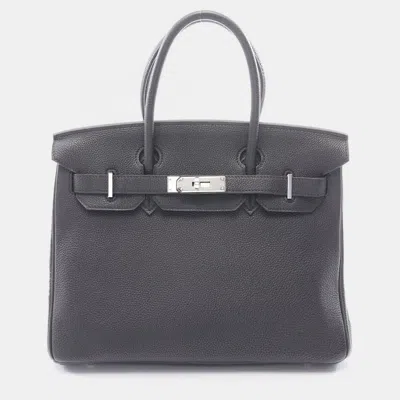 Pre-owned Hermes Birkin 30 Black Togo Calfskin Leather Top Handle Bag