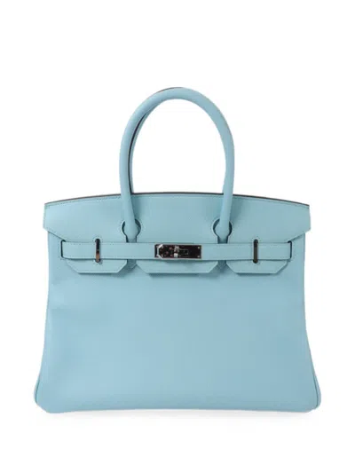 Pre-owned Hermes Birkin 30 Epsom Leather Satchel Bag In Blue