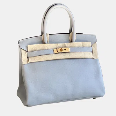 Pre-owned Hermes Birkin 30 Glacier Blue Epsom Leather Handbag