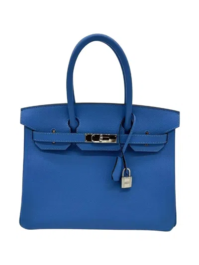 Pre-owned Hermes Birkin 30 Handbag In Blue