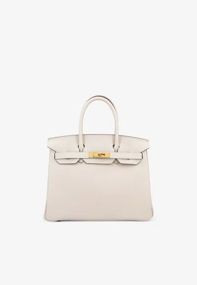 Hermes Birkin 30 In Craie Togo With Gold Hardware