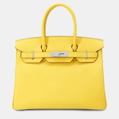 Pre-owned Hermes Birkin 30 Jaune De Naples Epsom Tote Bag In Yellow
