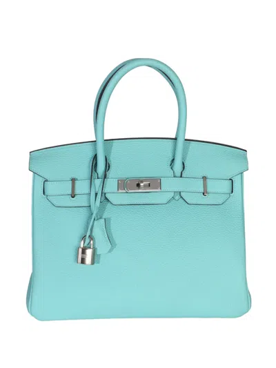 Pre-owned Hermes Birkin 30 Leather Handbag In Blue