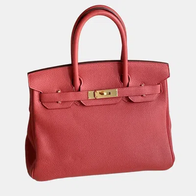 Pre-owned Hermes Birkin 30 Leather Handbag In Red