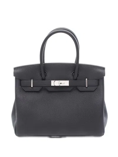 Pre-owned Hermes Birkin 30 Leather Tote Bag In Black