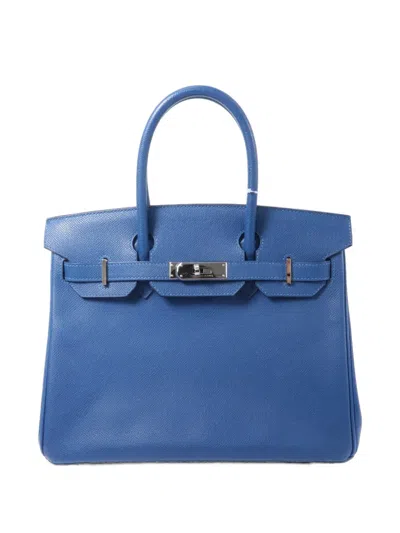 Pre-owned Hermes Birkin 30 Leather Tote Bag In Blue