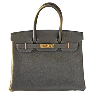 Pre-owned Hermes Hermès Birkin 30 Togo Vert De Gris Ghw. Full Set/receipt. Protective Stickers On In Gray