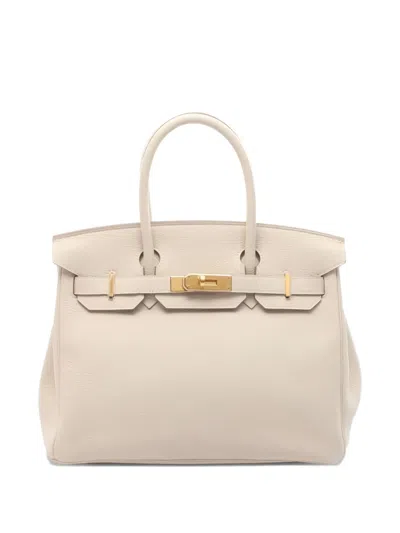 Pre-owned Hermes Birkin 30 Tote Bag In White