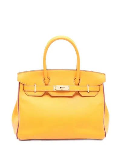 Pre-owned Hermes Birkin 30 Verso Handbag In Orange