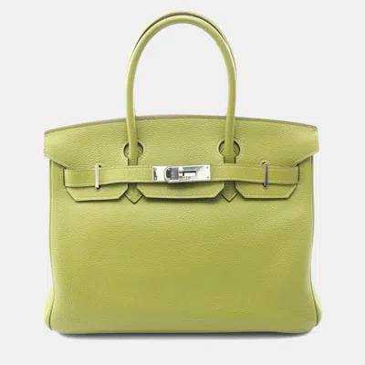 Pre-owned Hermes Birkin 30 Vert Anis Green Clemence Leather Bag