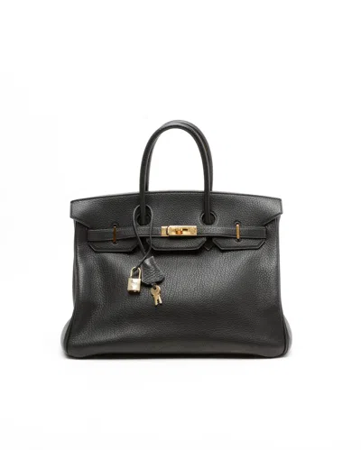 Pre-owned Hermes Hermès Birkin 35 Ardennes Bag In Black