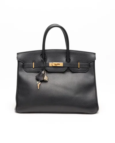 Pre-owned Hermes Hermès Birkin 35 Aredennes Bag In Black