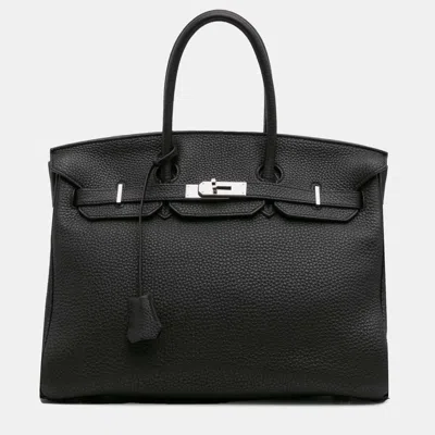 Pre-owned Hermes Birkin 35 Black Togo Leather Tote Bag