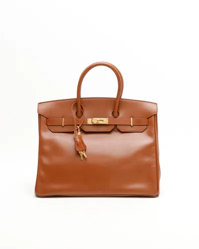 Pre-owned Hermes Hermès Birkin 35 Box Bag In Brown