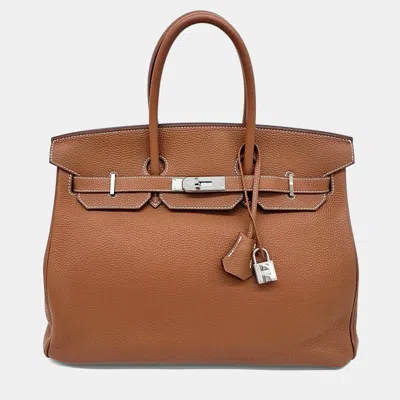 Pre-owned Hermes Birkin 35 Brown Leather Bag