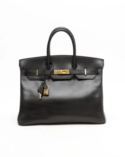 Pre-owned Hermes Hermès Birkin 35 Courchevel Bag In Black