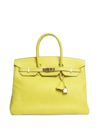 Pre-owned Hermes Birkin 35 Leather Tote Bag In Yellow