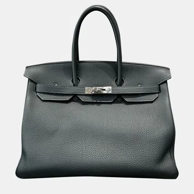 Pre-owned Hermes Birkin 35 Pine Green 60 Togo Leather Palladium Hardware