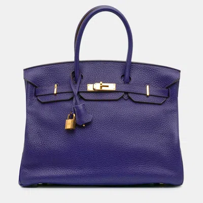 Pre-owned Hermes Birkin 35 Purple Togo Leather Shoulder Bag