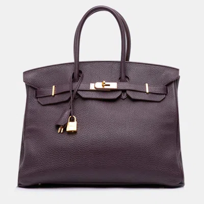 Pre-owned Hermes Birkin 35 Purple Togo Leather Shoulder Bag