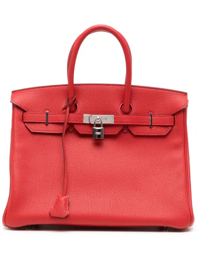 Pre-owned Hermes Birkin 35 Rouge Casaque Clemence Phw Bag In Red