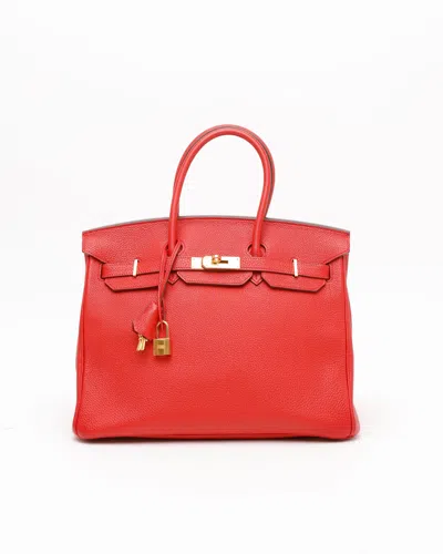 Pre-owned Hermes Hermès Birkin 35 Togo Bag In Red