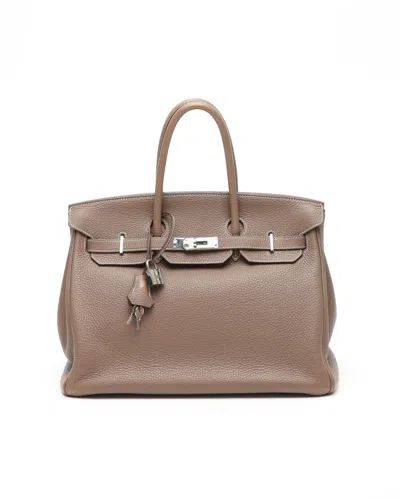 Pre-owned Hermes Hermès Birkin 35 Togo Etoupe Bag In Brown