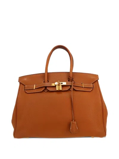 Pre-owned Hermes Birkin 35 Togo-leather Handbag In Brown