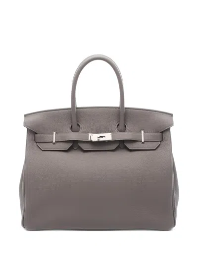Pre-owned Hermes Birkin 35 Tote Bag In Gray
