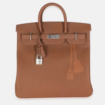 Pre-owned Hermes Birkin 40 Gold Togo Coup De Soleil Hac Bag In Brown