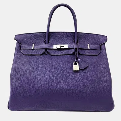 Pre-owned Hermes Birkin 40 Handbag In Blue