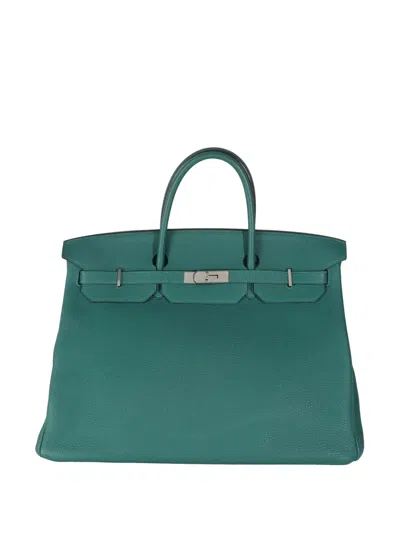 Pre-owned Hermes Birkin 40 Handbag In Green