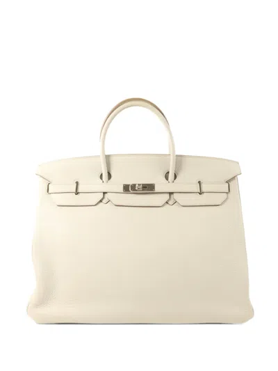 Pre-owned Hermes Birkin 40 Leather Handbag In Neutral