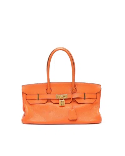 Hermes Hermès Birkin 42 Taurillon Clemence Jpg Shoulder Bag In Orange