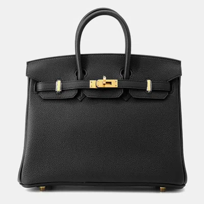 Pre-owned Hermes Birkin Black Togo Leather Size 25