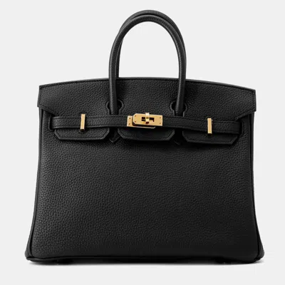Pre-owned Hermes Birkin Black Togo Leather Size 25