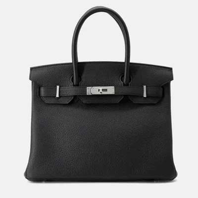 Pre-owned Hermes Birkin Black Togo Leather Size 30