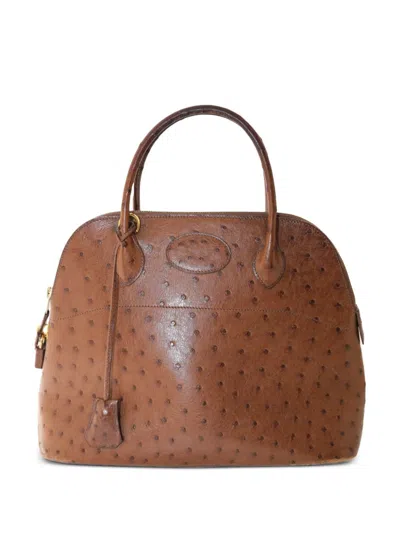 Pre-owned Hermes Birkin Bolide Ostrich Tote Bag In Brown