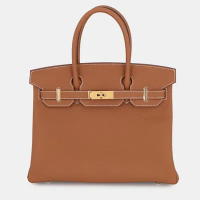 Pre-owned Hermes Birkin Gold Togo Leather Size 30