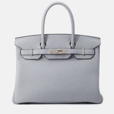 Pre-owned Hermes Birkin Green Pantan Togo Leather Size 30