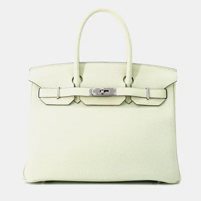 Pre-owned Hermes Birkin Grineve Togo Leather Size 30 In Green