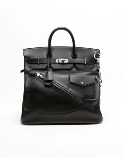 Pre-owned Hermes Hermès Birkin Hac Rock 40 Evergrain In Black