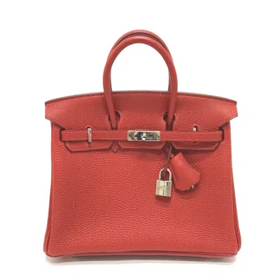 Pre-owned Hermes Birkin Red Color Togo Leather Handbag Tote Bag ()
