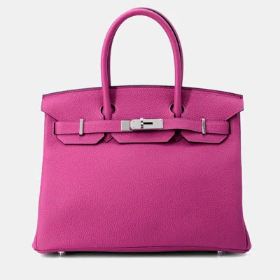 Pre-owned Hermes Birkin Rose Purple 30 Togo Leather Bag In Pink