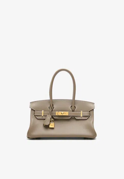 Hermes Birkin Shoulder Light 29 In Etoupe Evercolor Leather With Gold Hardware In Brown