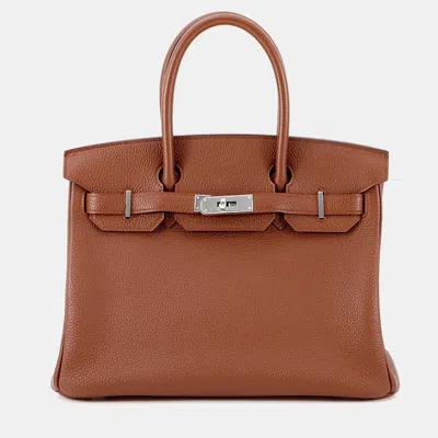 Pre-owned Hermes Birkin Sienne Togo Leather Size 30 In Brown
